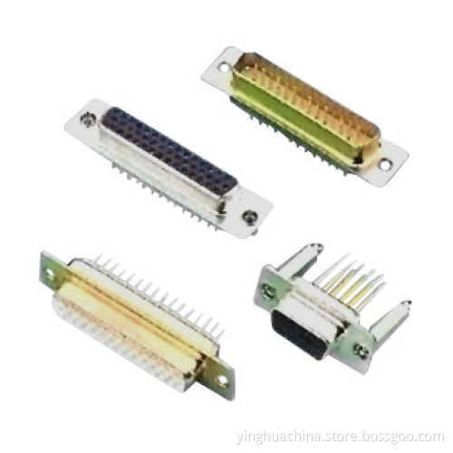 D-sub Connector/HD PCB Straight Machined Pin/15/26/44/62/78-pin Male/Female Through Hole Hex Screw